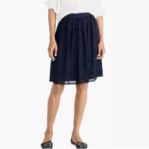 J. Crew Blue A-Line Pleated Skirt for Work